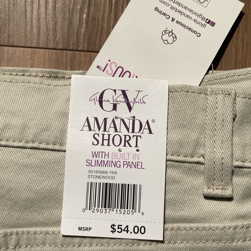 Gloria Vanderbilt Amanda shorts w slimming panel flex denim short 20W - Picture 11 of 17